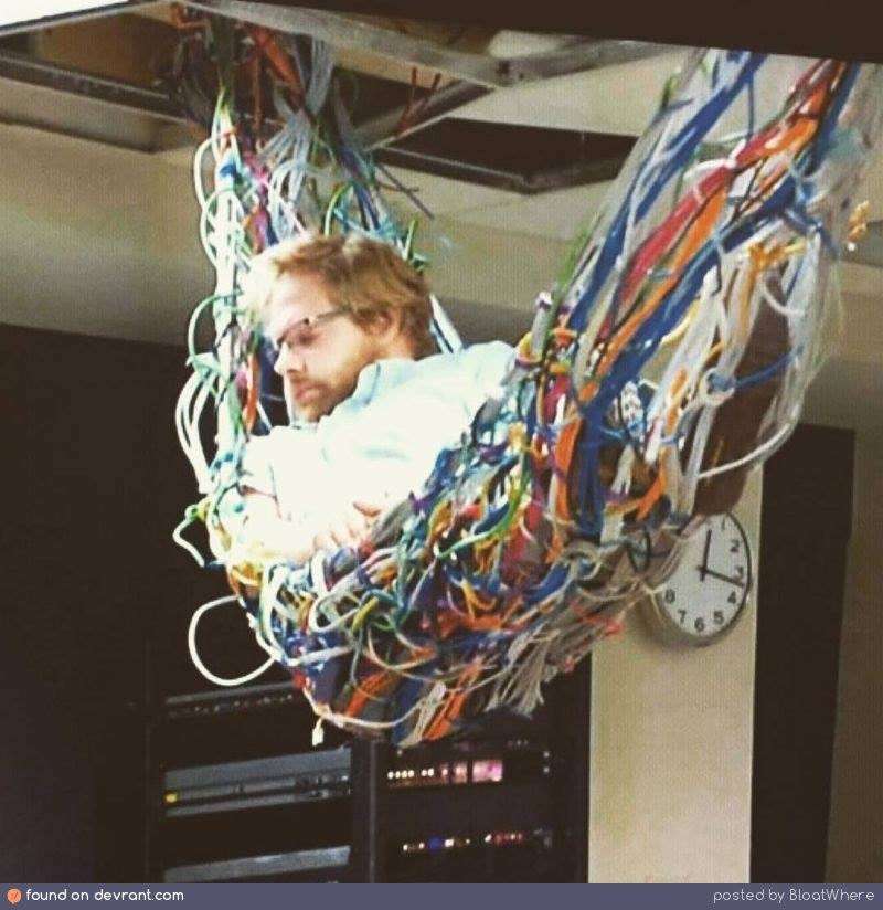 A linux or unix sysadmin in his natural habitat