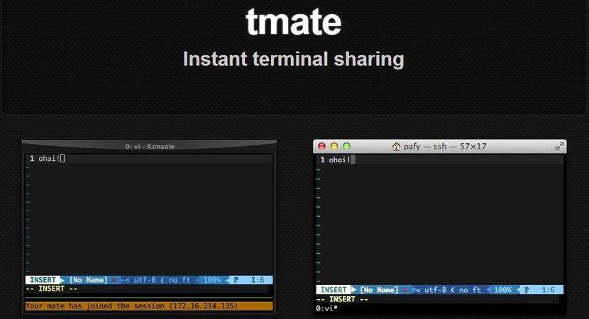 Install tmate.io and share your terminal session